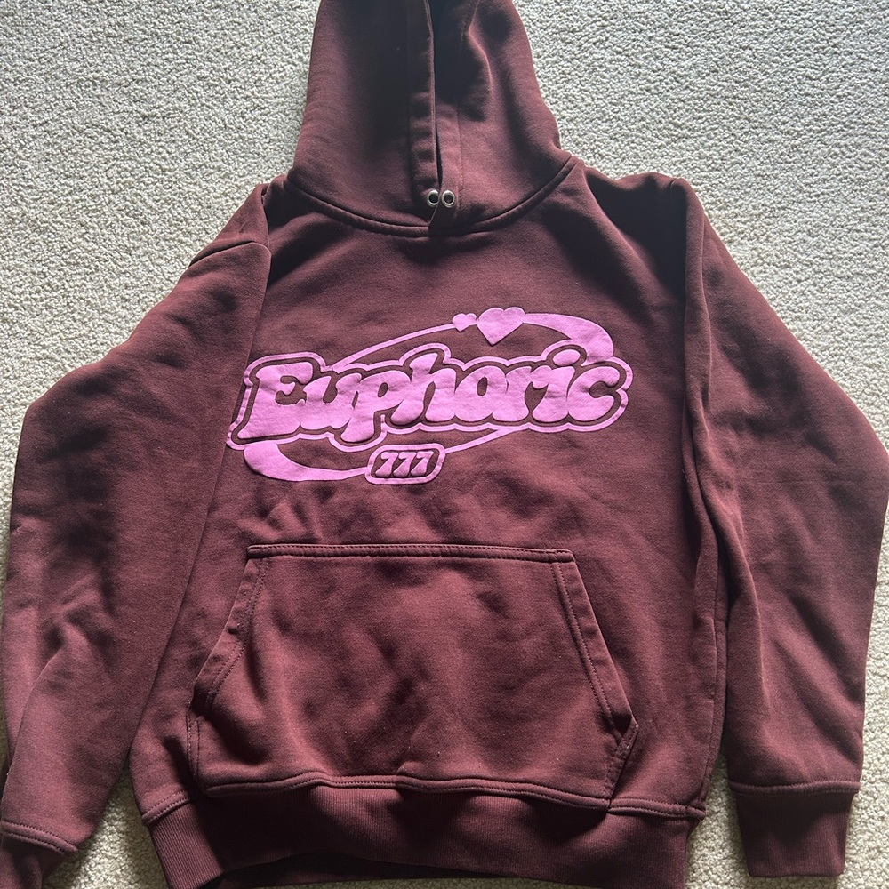 Maroon Hoodie with Pink Logo